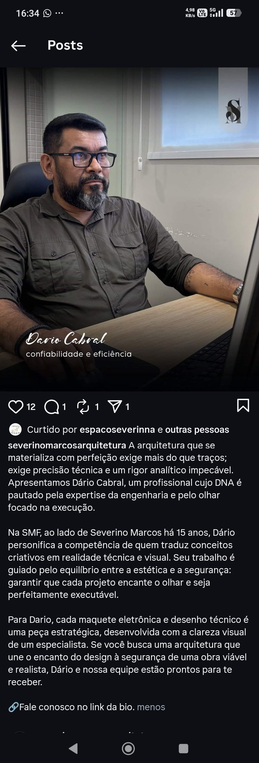 Dário Cabral — Técnico em Arquitetura SMF